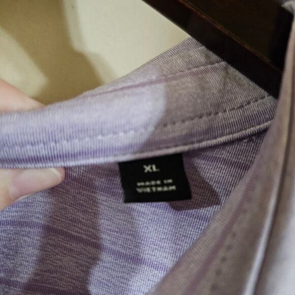 Mens Dunning Golf Polo Purple with strips XL lightweight - Picture 5 of 7